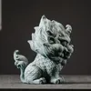 Creative Kirin Stone Lion Town House Ornament Tea Room Desktop Decoration Boutique Tea Pet Ornament 231226