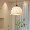 Lâmpadas pendentes francês sala de estar luzes teto japonês retro homestay restaurante borla saia tecido lustre cozinha ilha