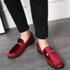Modepunkten Toe Dress Shoes Men Loafers Patent Leather Oxford For Formal Mariage Wedding Party Flats 231227
