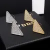 Designer Womens Earrings Iconic Triangle Crystal Jewels Zirconia Earrings Popular Luxury Ladies Jewelry High Quality Brands Valentines Day Gift