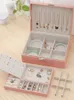 Jewelry Packaging Box Necklace Ring Display Earrings Storage Casket High Grade Leather 231226