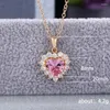 Colliers pendants Collier de coeur rose pour femmes collier Femme Femme Jewelry Collares Para Mujer en Accesorios Fashion coréenne esthétique mignonne