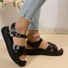 Sandales en cuir PU souple et confortable pour femmes, plateforme de mode, Style Boho, été, boucle en strass, Sandalias