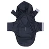 Vêtements pour chiens imperméables à capuche réfléchissants pour animaux de compagnie gros chiens vêtements imperméables imperméable pour chiot Poncho (noir 5XL)