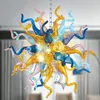 コイルドテーパーガラスアートデコシャンデリアモダン4色の手吹きガラス天井ペンダント照明器具ベッドルームダイニングルームリビングルーム用