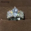 Choucong jóias artesanais corte marquise 5ct diamonique cz 925 prata esterlina noivado anel de banda de casamento para mulheres presente333y