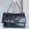 DAMES MONACO GROTE KETTINGTAS GEWATTEERD IN ZWART 10A Hoge kwaliteit Zandloper Luxe Designer Tas Handtassen Designer Dameshandtas Schoudertassen Borse Leren portemonnees