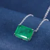 Pendentif Colliers Printemps Qiaoer Tendance 12 16mm Ruby Emerald Paraiba Tourmaline Gemstone Collier Femme Mariage Bijoux Cadeau