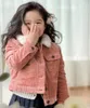 Manteau en duvet pour enfants, vêtements pour bébés filles, veste d'hiver à la mode, tissu en velours côtelé Orange rose doux, coton