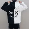 Men's Casual Fashion Color Blocking Smiley Sweatshirt Pullover Hoodies Sweatshirts Womens Hoody Sports Couples Jumper Coats Outerwear Drawstring Hoodies M-4XL