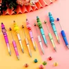 Plastic Bead Pens Beads Ballpoint Children Students Office School Supplies Black Ink Roller Ball Pen Child