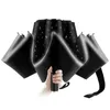 Guarda-chuvas reverso 10 costelas guarda-chuva automático com tira reflexiva à prova de vento invertido dobrável portátil upside