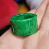 Klusterringar 100% Real Green Jade Hollow Carved Brand Ring Stones for Men smycken Emerald Jadeite Certificate1272w