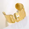 Bracelets Custom Name Bracelet Bangles for Men Women Stainless Steel Customized Personalized Gold Fashion Adjustable Big Bangle Jewelry