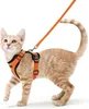 Atuban Cat Harness and Leash for Walking Escape Proof Soft調整可能なベストハーネス猫用反射ストリップジャケット231227