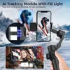 3 Axis Gimbal foldbar mobiltelefonstabilisator med selfie -pinne för smartphone anti Shake Extension Rod Vlog 231226