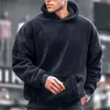 Herren Hoodies Plain Fluffy Hoodie Herbst Winter Warm Fuzzy Plüsch Wolle Fleece Pullover Sportliche Oberbekleidung Sudaderas