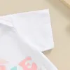 Conjuntos de roupas nascidos bebê menina páscoa roupa pequena manga curta macacão cauda shorts conjunto bonito roupas de verão