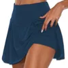 Kvinnors shorts golfkjolar för kvinnor plus tennis inner elastiska sportskortar med fickor utomhus sex kjol