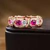 Anello in oro rosa 18 carati con diamanti Infinity Moissanite Anello in argento sterling 925 con fedi nuziali per gioielli da fidanzamento da donna