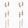 T Design aretes escaladores Charm gota de vid convertible Pendientes de amor Plata de ley 925 Joyas chapadas en oro de 18 k Marca de lujo322F