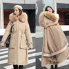 Women's Trench Coats Fdfklak Two Wear Detachable Parkas Mid-Length Winter Coat Ladies Cotton Quilted Jacket Russia Windbreaker Women Veste