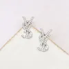 Lyxmodedesigner Nya bokstäver med diamanter örhängen utsökt enkelt mode hundratals kvinnorörhängen trend designer örhängen kvinnor smycken