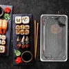 Wyjmij pojemniki 50 szt. Pakowanie pudełka jednorazowe do przechowywania taca kontener do przechowywania żywność plastikowe sushi