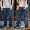 Rote Tornado 16oz Slim-Fit-Jeans, gespülte rosafarbene Selvedge-Denim-Hose mit geradem Bein, 231226