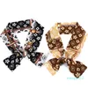 Mode Double couche impression maigre foulard en soie sac rubans pour femmes femme cou foulard tête foulards enveloppes pour dames