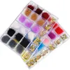 Glass Nail Crystals Bling Boxred 24 Grid Box med 1 st dottab Crystal S Clear Multishape Flat Back Gem 231226