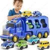 Diecast Truck Fire Engine Engine Toys Inżynieria Pojazdy Kopające Buldozer Model ustawił dzieci chłopców na prezenty 231227