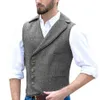 Men's Herringbone Lapel Single-breasted Punk Style Slim Business Casual Outdoor New Vest Clothing