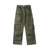 Pantaloni da uomo multitasche cargo dritti per uomo pantaloni larghi firmati casual hip hop streetwear verde nero bianco outdoor