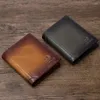 Wallets Genuine Leather Men Short Wallet Zipper Hasp Money Clip Bifold Coin Purse For Male Holder Clutch Cash Bags JYY922