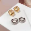 2021 tendência marca pura 925 prata esterlina jóias cor de ouro brincos para mulheres losango design festa de casamento pino de orelha c305f