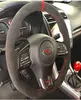 Handstitched Black Suede Leather Red Stitching bilrattskydd för Subaru WRX STI 201520201706466