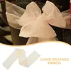 Chair Covers 25 Pcs Back Yarn Party Decorations Organza For Banquet Wedding Sashes Decors Ribbon