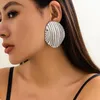 Studörhängen Vintage Shell Metal Dingle för kvinnor överdriver personlighet kammussla havsstil Drop Fashion Jewelry