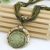 Vintage Ethnic Necklace Fashion Jewelry Retro Böhmen Style Multilayer Beads Chain Stone Pendant 231226