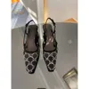 Women's slingback Sandals pump Aria slingback shoes are presented in Black mesh with crystals sparkling motif Back buckle closure Size 35-40