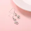 Knot 925 Sterling Silver Delicate Infinity Symbol Daisy Jewelry Drop Earrings Christmas Gifts White Daisy Flowers for Women Teen Girl