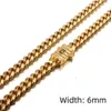 Hip Hop Stainless Steel 6mm 8mm 10mm 12mm 14mm Cuban Link Chain 14k 18k Fashion Miami Monaco Necklace Chain for Men Jewelry