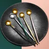 Coffee Scoops 1-7pcs en acier inoxydable Signring Spoon mélange une apparence haute cuisine créative horizontale à longue manche