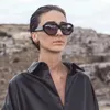 Lunettes de soleil surdimensionnées y2k femmes dame TRENDY Big Frame Vintage Cat Eye Sun Glasses Fashion Futuriste Punk Black Shades