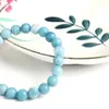 JD Chinois Larimar Stone Breded Bracelet Women Fashion Blue Sea Striped Round Bead Rope Elastic Brand Brangles Femme Bijoux 231227