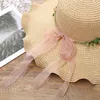 Wide Brim Hats Korea Women's Summer Hat Uv Protection Trim Straw Girls Outdoor Beach Travel Casual Fashion Cool Bucket