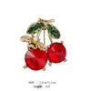 Mesdames Luxury Bijoux Clothing Accessoires Crystal Red Cherry Brooch Bridesmaid Cadeaux d'anniversaire cadeaux pour filles bijoux de mode