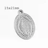 Pendant Necklaces Our Lady Virgen De Guadalupe Small Oval Charms Gold Color Medal Tags Round Stainless Steel 10pcs