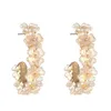 Dangle Earrings Design Fashion Korea Jewelery C-shaped Small Flower Exquisite Stud For Woman Holiday Party Daily Elegant Earring